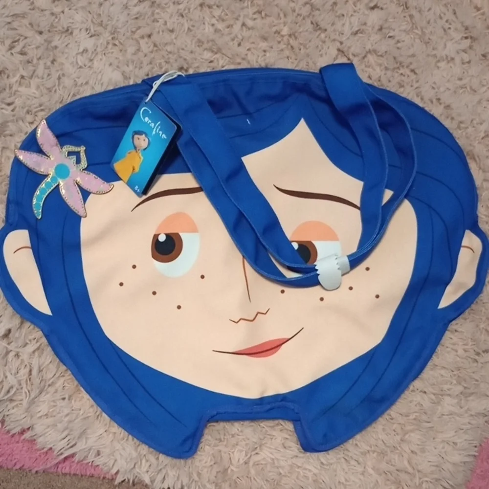 Coraline Cosplay Oversized Canvas Tote Bag